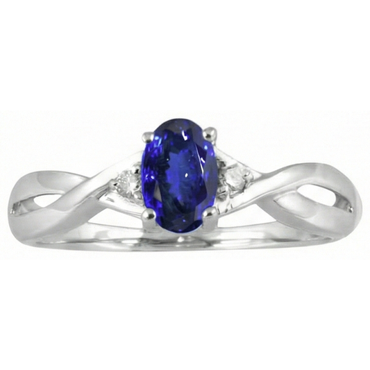 naturel oval tanzanite 1.60carats bague angle de côté