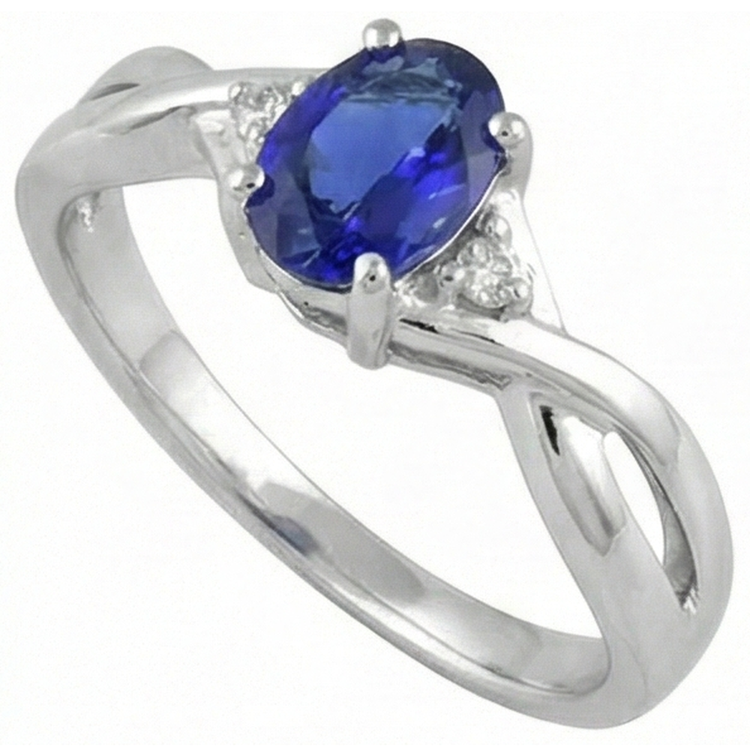 naturel oval tanzanite 1.60carats bague détail rapproché