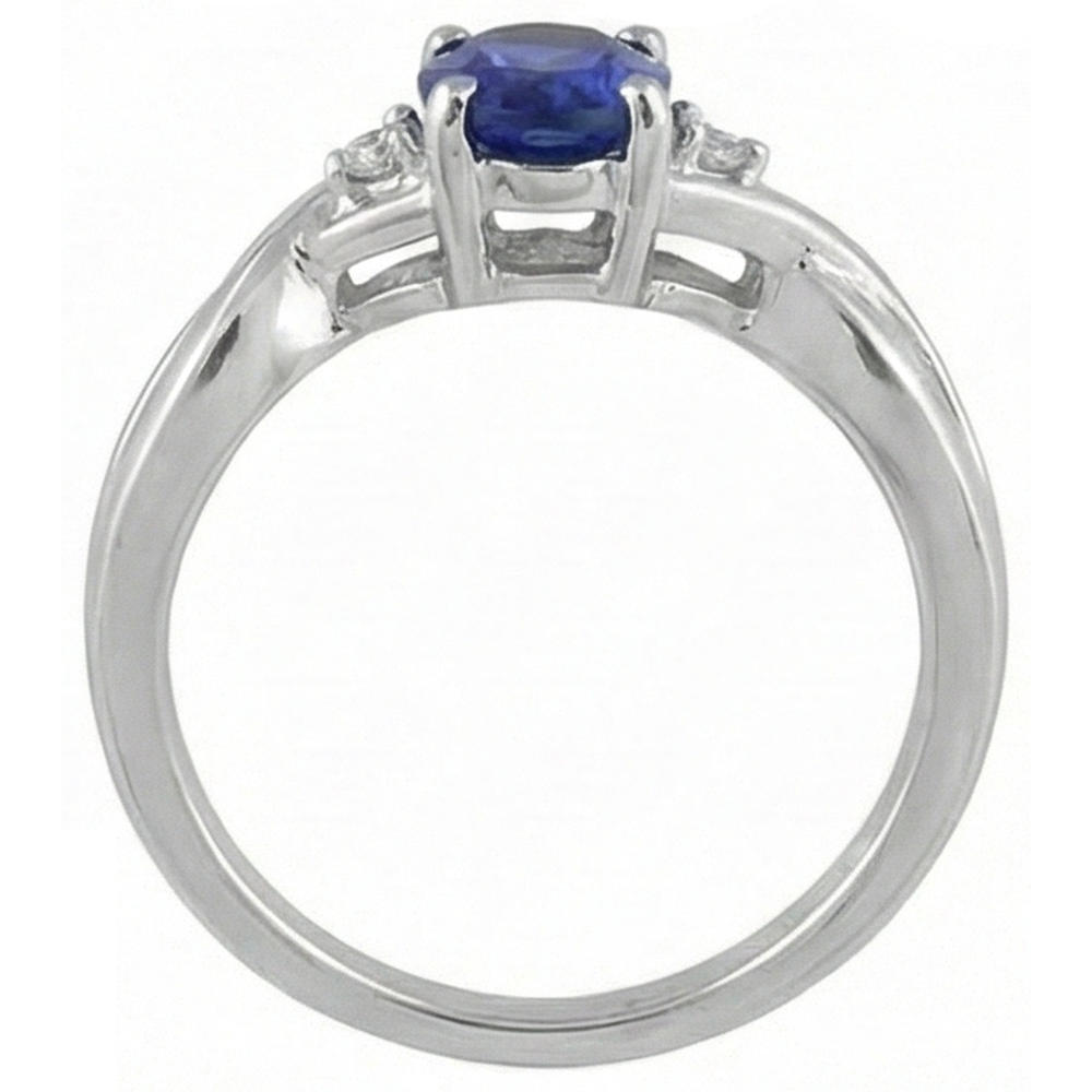 naturel oval tanzanite 1.60carats bague vue de dessus