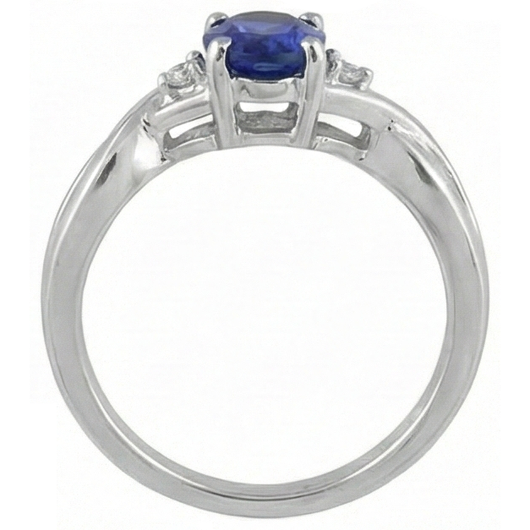 naturel oval tanzanite 1.60carats bague vue de dessus
