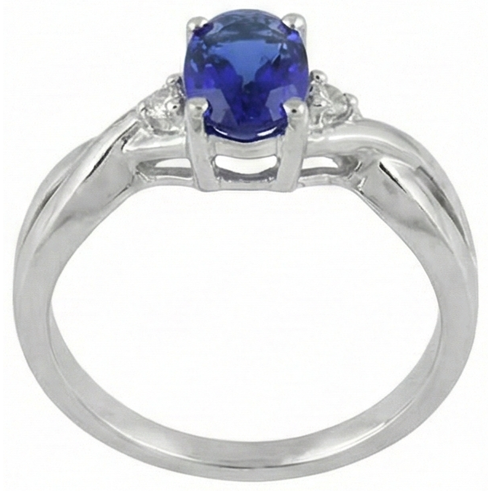 naturel oval tanzanite 1.60carats bague sur blanc