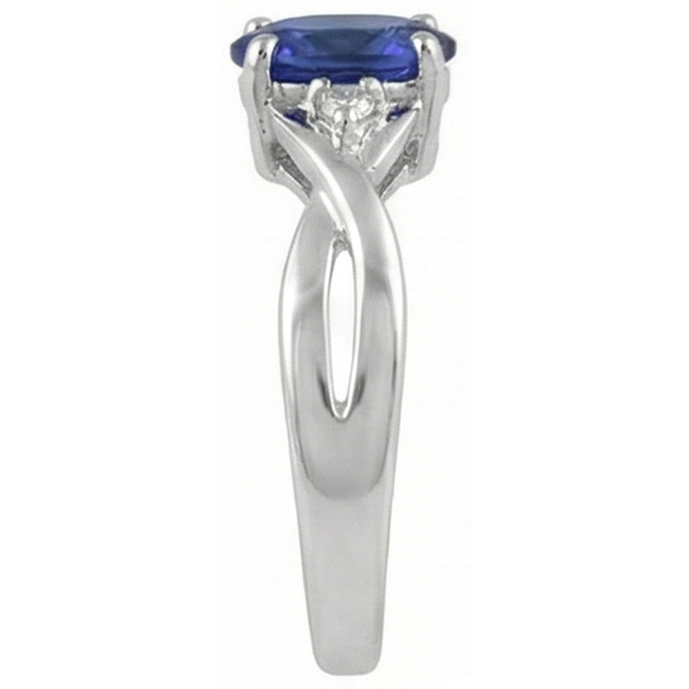 naturel oval tanzanite 1.60carats bague avec accents diamants