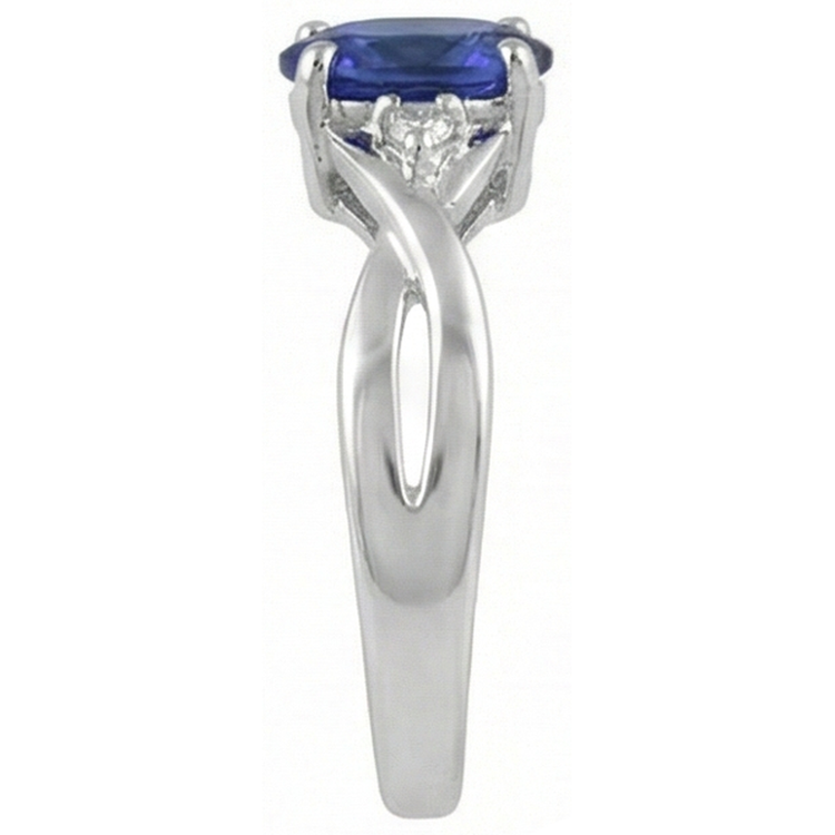 naturel oval tanzanite 1.60carats bague avec accents diamants