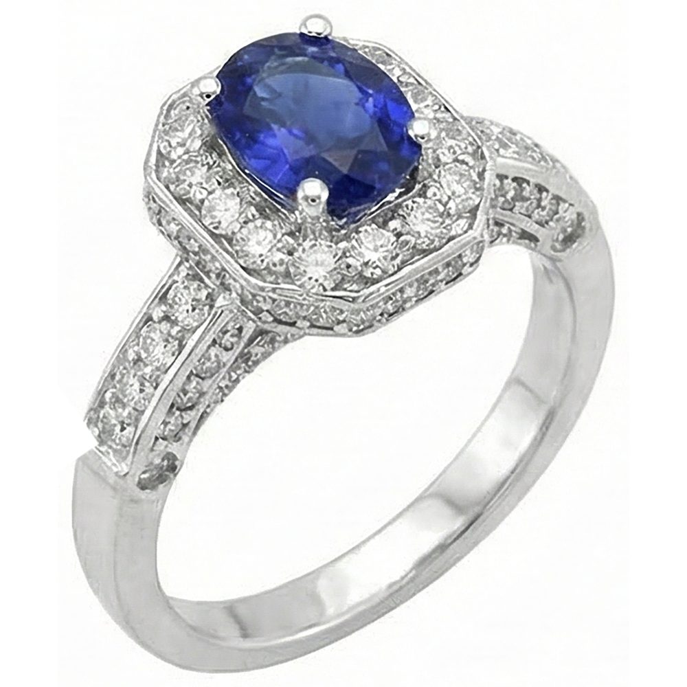 naturel round tanzanite 3.61carats bague vue de dessus