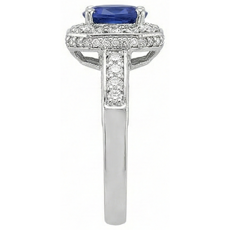 naturel round tanzanite 3.61carats bague vue de profil