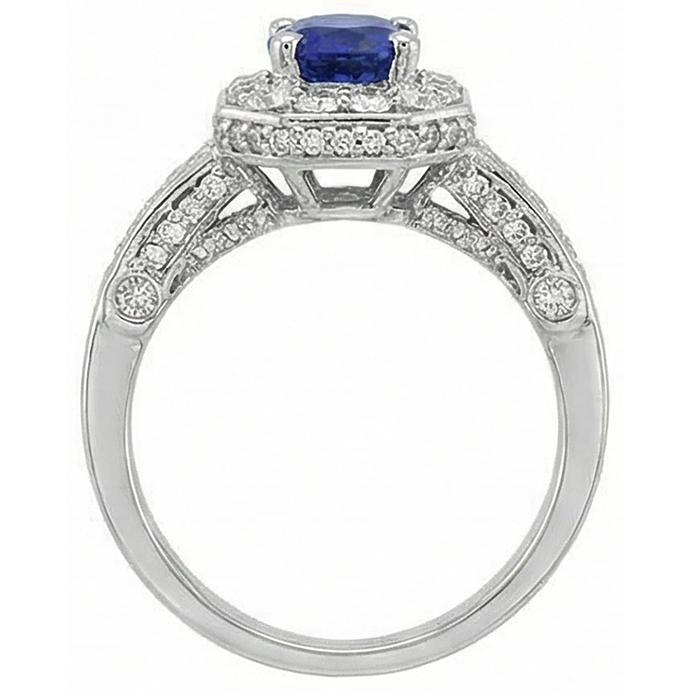 naturel round tanzanite 3.61carats bague sur blanc