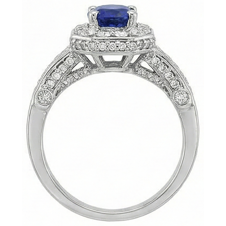 naturel round tanzanite 3.61carats bague sur blanc