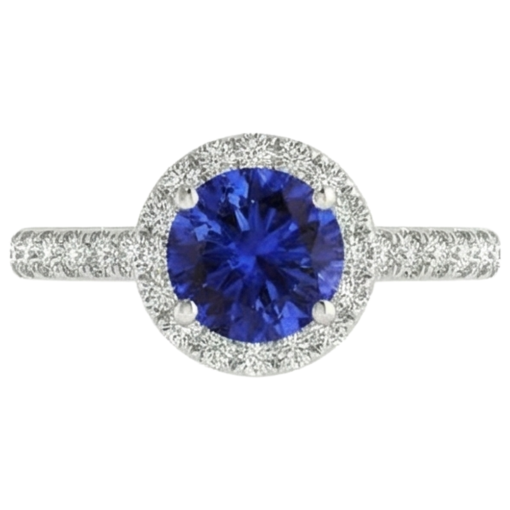 naturel tanzanite 11carats bague angle de côté