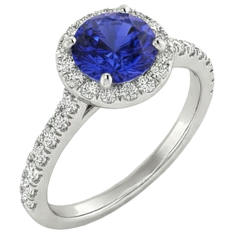 naturel tanzanite 11carats bague détail rapproché