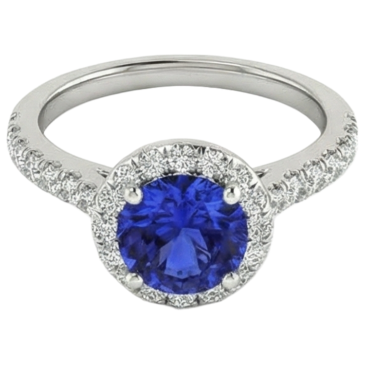 naturel tanzanite 11carats bague vue de dessus