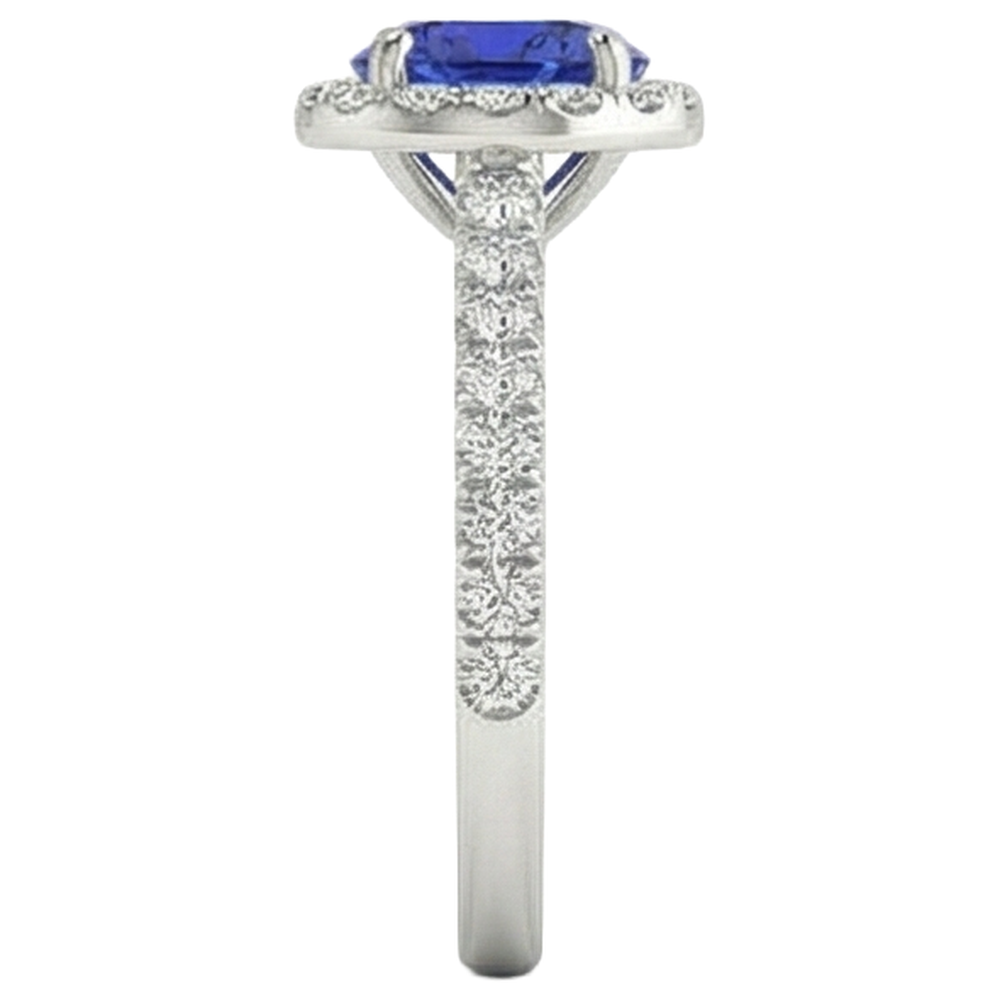 naturel tanzanite 11carats bague vue de profil