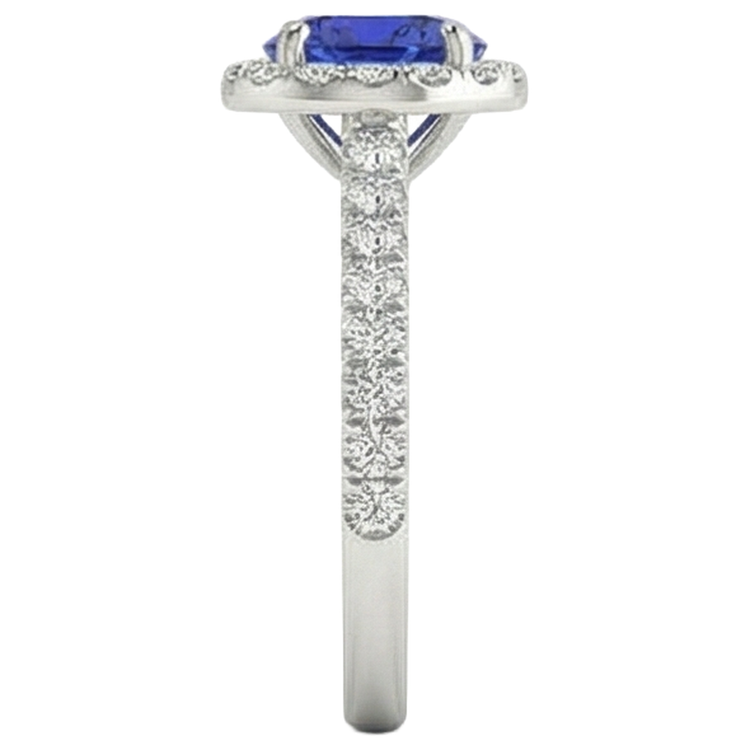 naturel tanzanite 11carats bague vue de profil