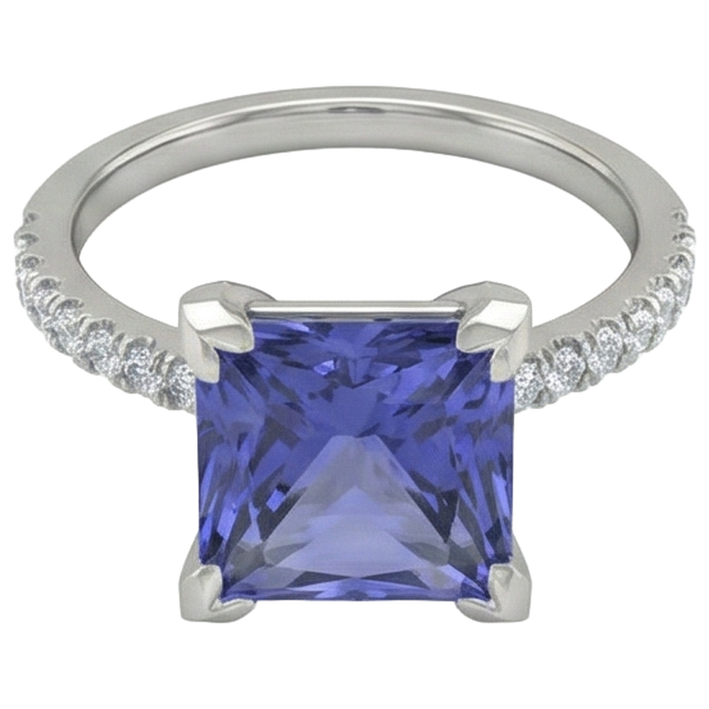 naturel tanzanite 3.80carats bague détail rapproché