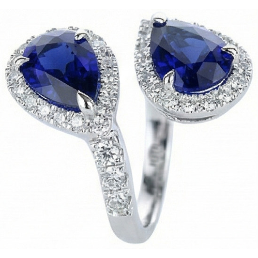 Bague Toi Et Moi Bague Saphir Halo