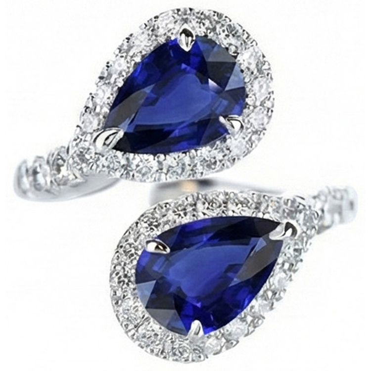 Bague Toi Et Moi Bague Saphir Halo