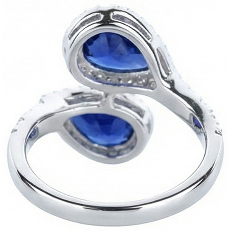Bague Toi Et Moi Bague Saphir Halo