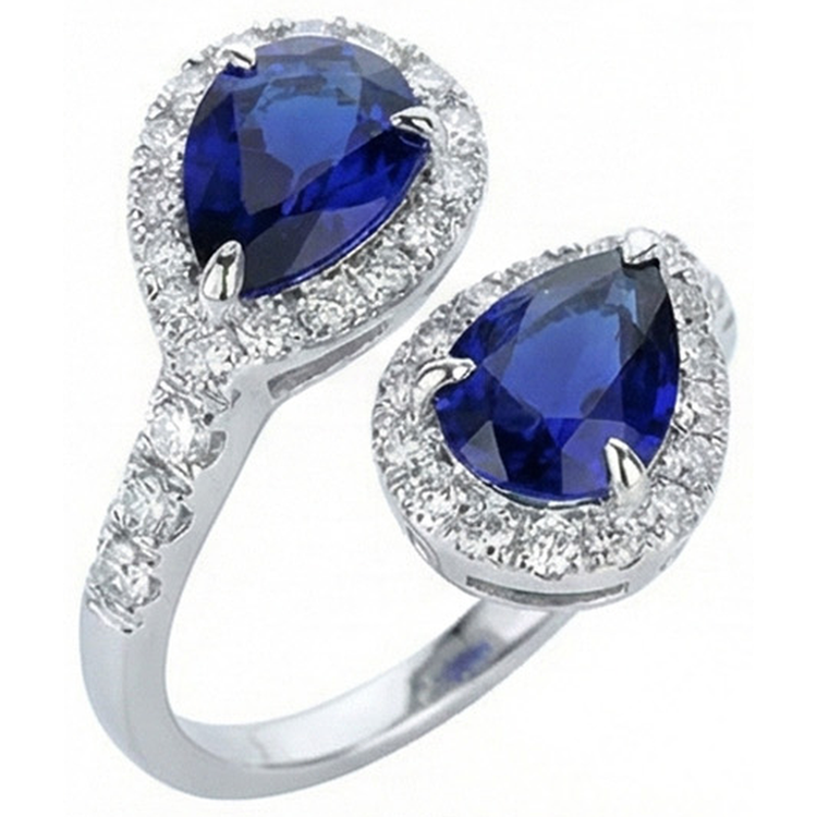 Bague Toi Et Moi Bague Saphir Halo