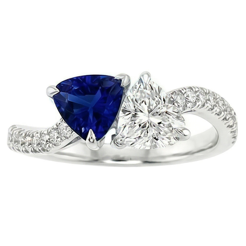 Bague Toi Et Moi Casual Saphir Et Diamant