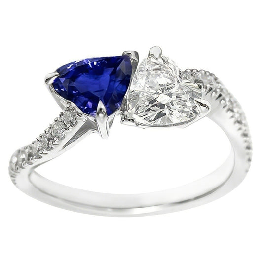 Bague Toi Et Moi Casual Saphir Et Diamant
