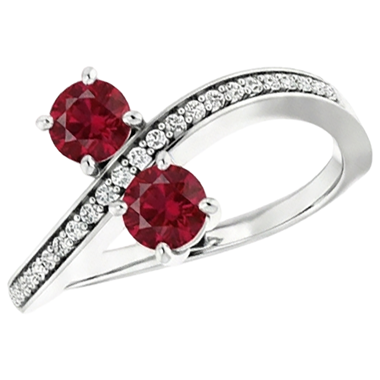 naturel round rubis 1.50carats bague vue de face