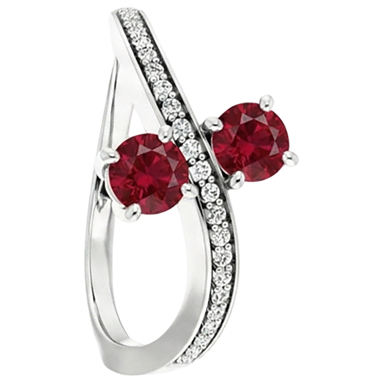 naturel round rubis 1.50carats bague détail rapproché