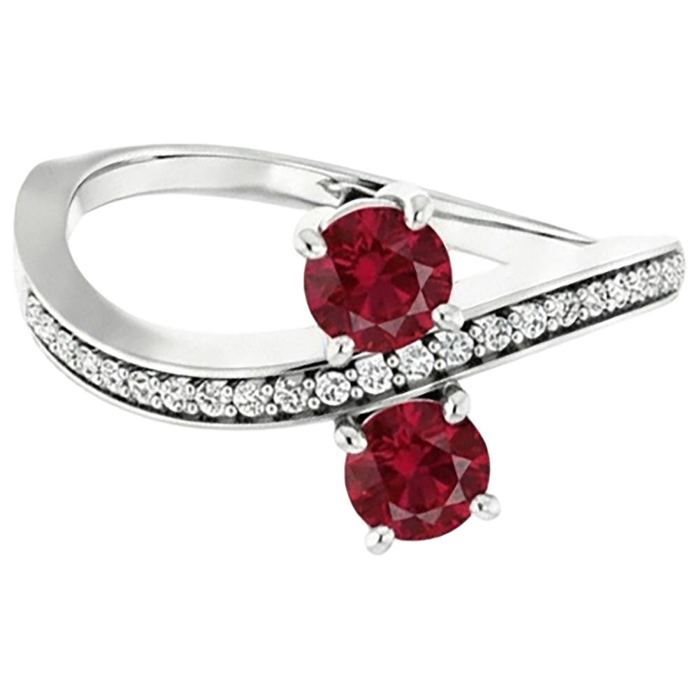 naturel round rubis 1.50carats bague vue de dessus