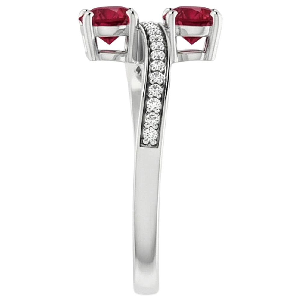 naturel round rubis 1.50carats bague vue de profil