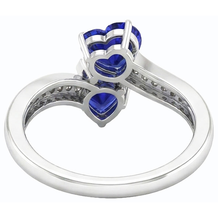 naturel heart diamant 3.50carats bague vue de profil