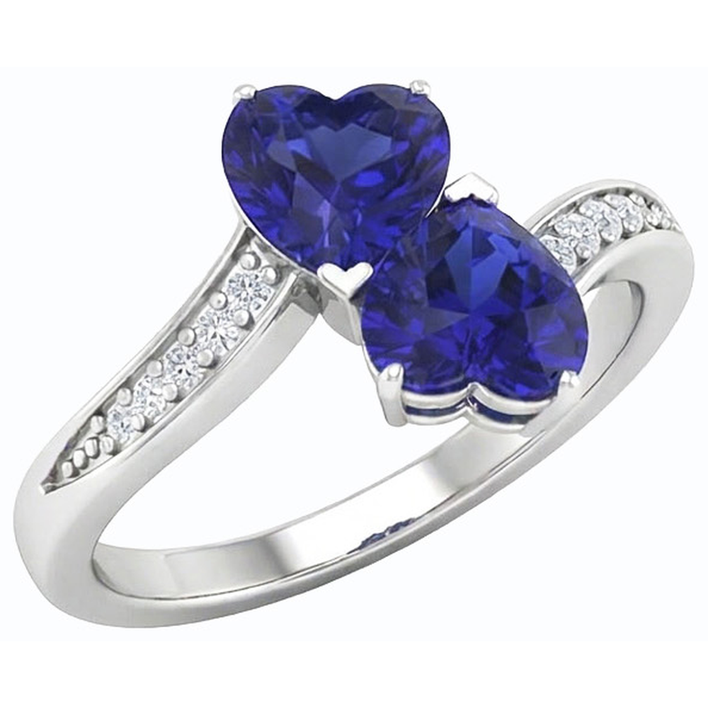 naturel heart diamant 3.50carats bague vue de face
