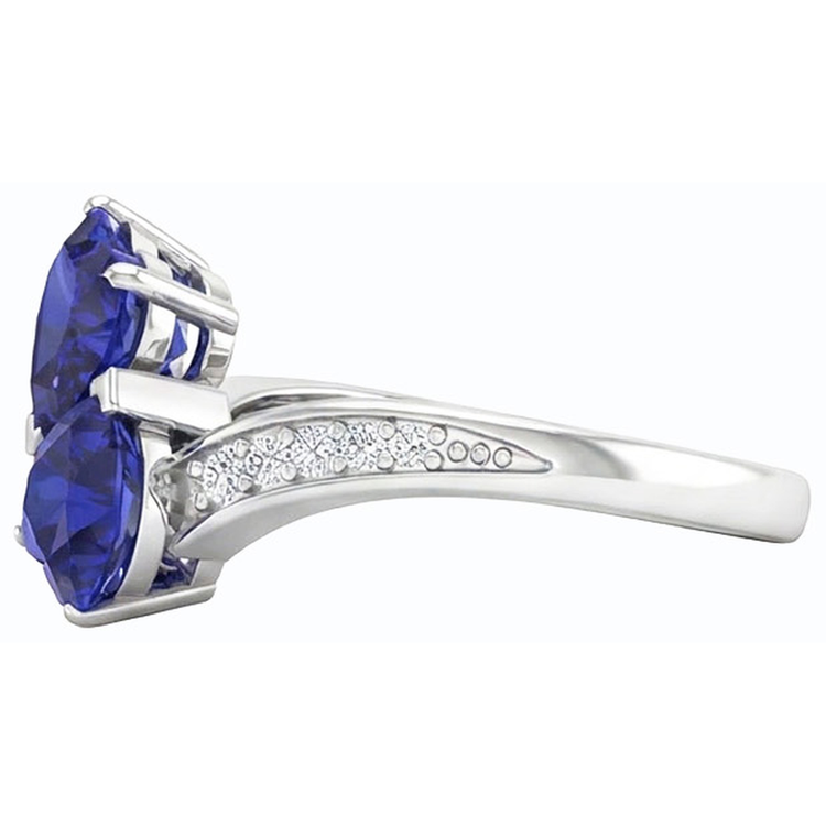 naturel heart diamant 3.50carats bague vue de dessus