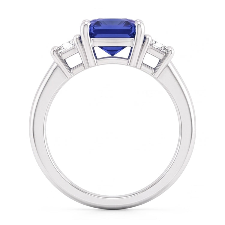 Bague Trapèze Diamant 3 Pierres Radiant Forme Bijou 2.50 Carats