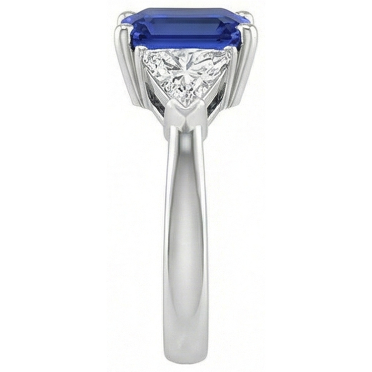 Bague Trilliant Diamond Sapphire Asscher Cut