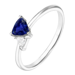Bague Trillion Saphir & Diamant 1.25 Carats Bijoux Femme
