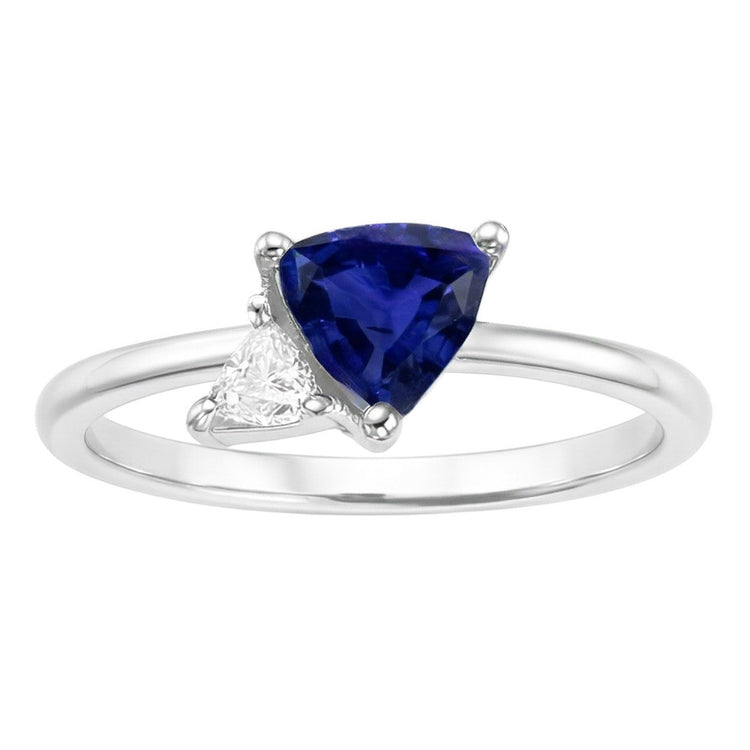 Bague Trillion Saphir & Diamant 1.25 Carats Bijoux Femme