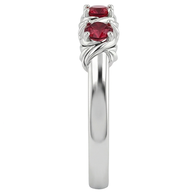 Bague Trois Pierres 0.60 Carats Style Antique Rubis Bijoux Femme