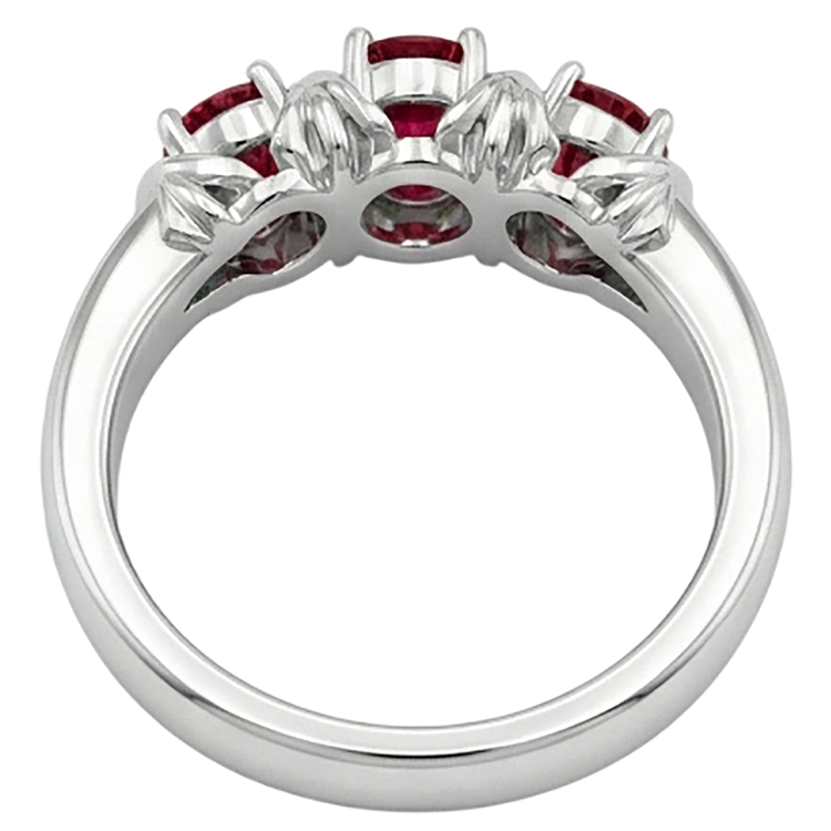 Bague Trois Pierres 0.60 Carats Style Antique Rubis Bijoux Femme