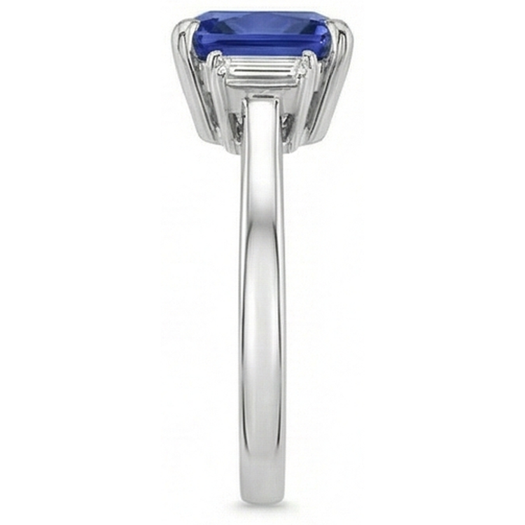 naturel baguette saphir 3.25carats bague détail anneau