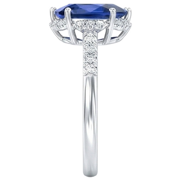 naturel pear diamant 1.75carats bague vue de profil
