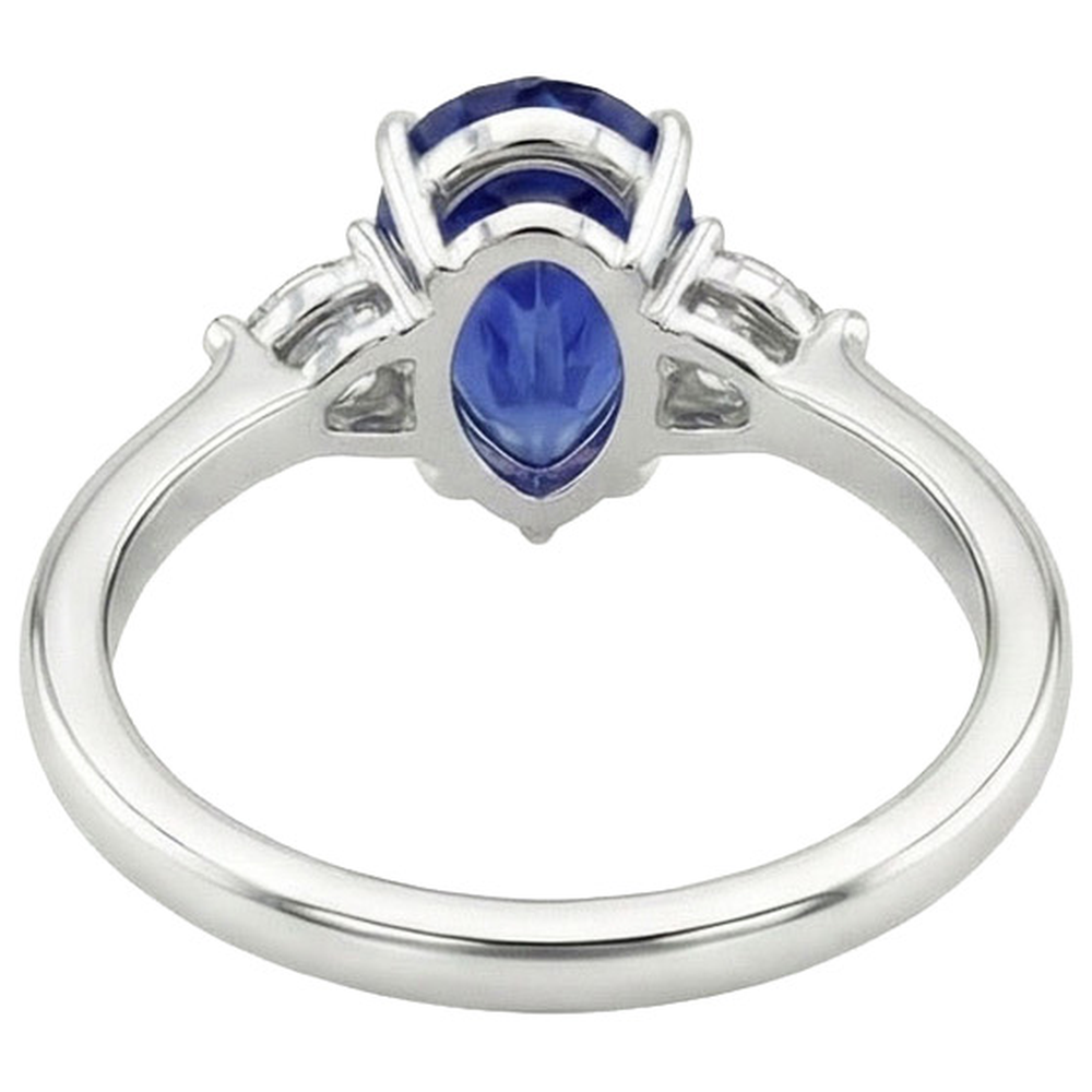 naturel pear diamant 4.25carats bague détail rapproché