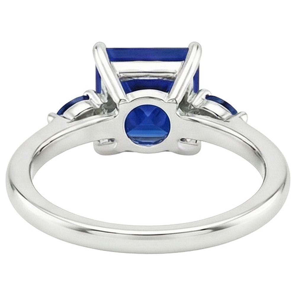 naturel pear saphir 5.25carats bague détail rapproché