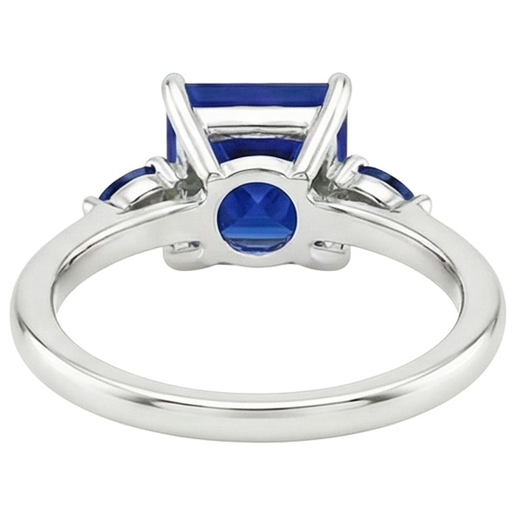 naturel pear saphir 5.25carats bague détail rapproché