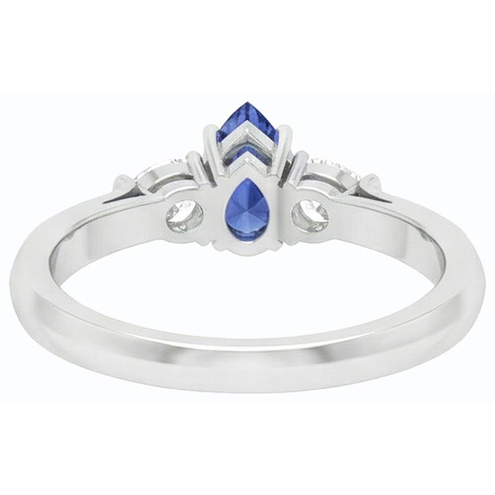 naturel pear diamant 1.25carats bague détail rapproché