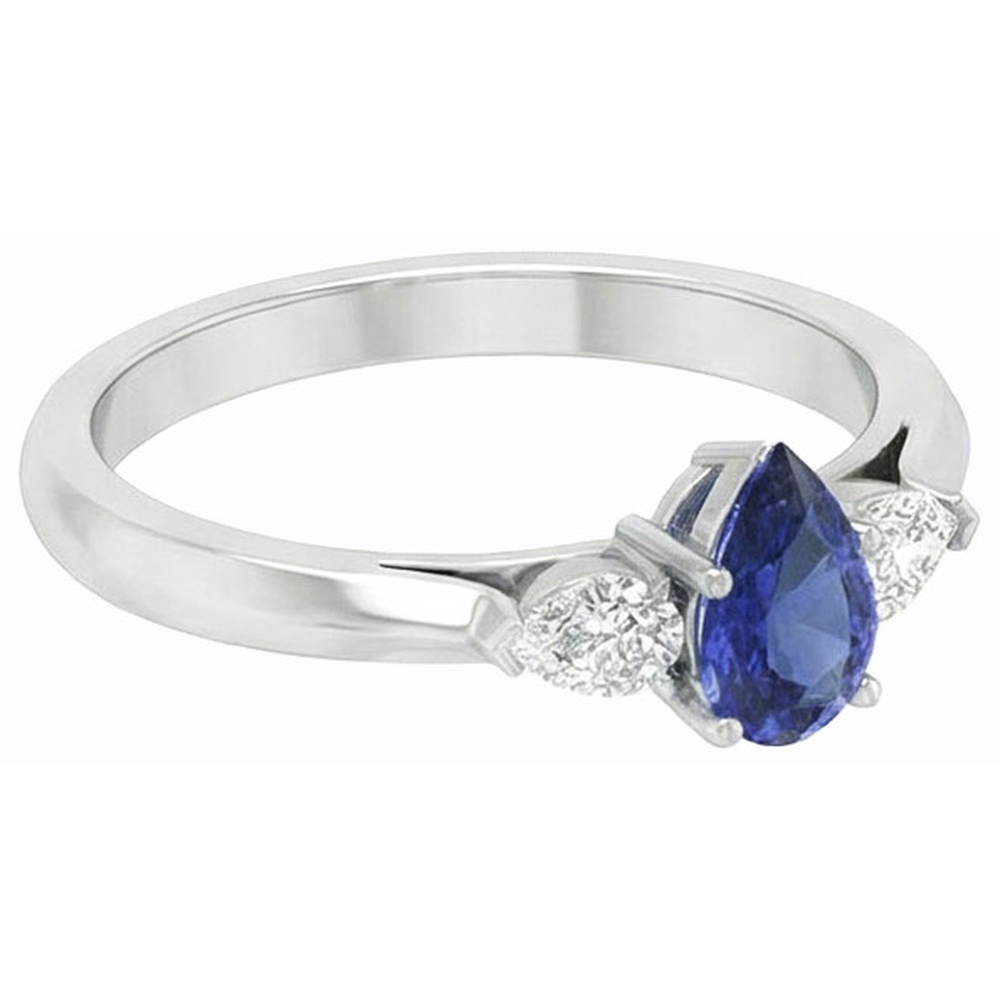 naturel pear diamant 1.25carats bague vue de dessus