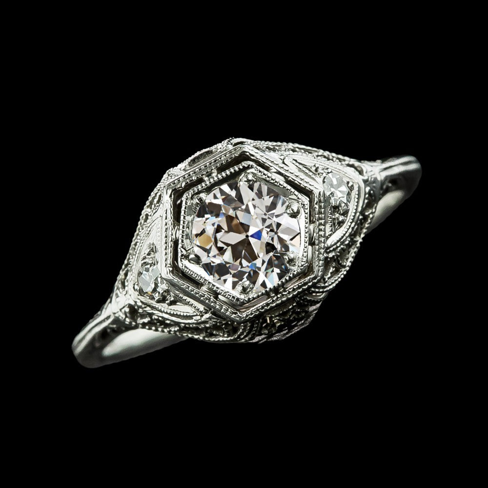 Bague Trois Pierres Ronde De Style Antique Vieux Réel Diamants De Mineur 1.75 Carats