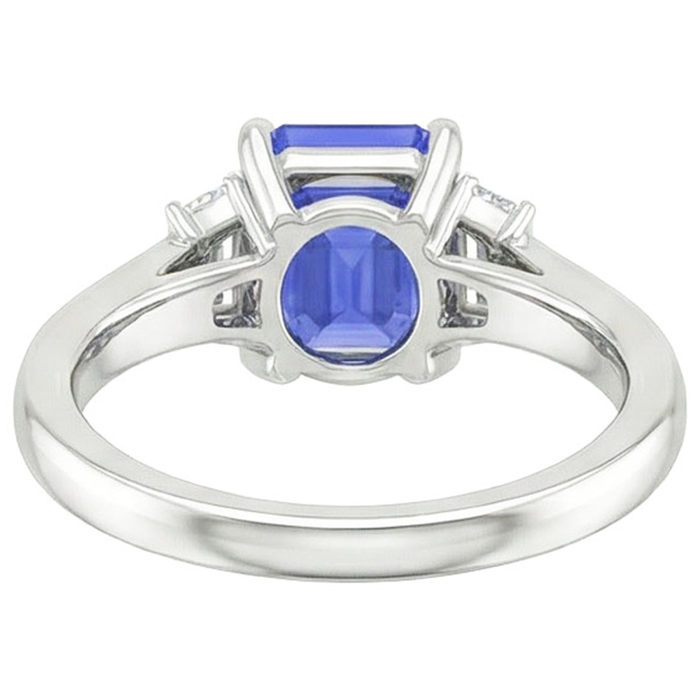 naturel baguette diamant 4carats bague détail rapproché