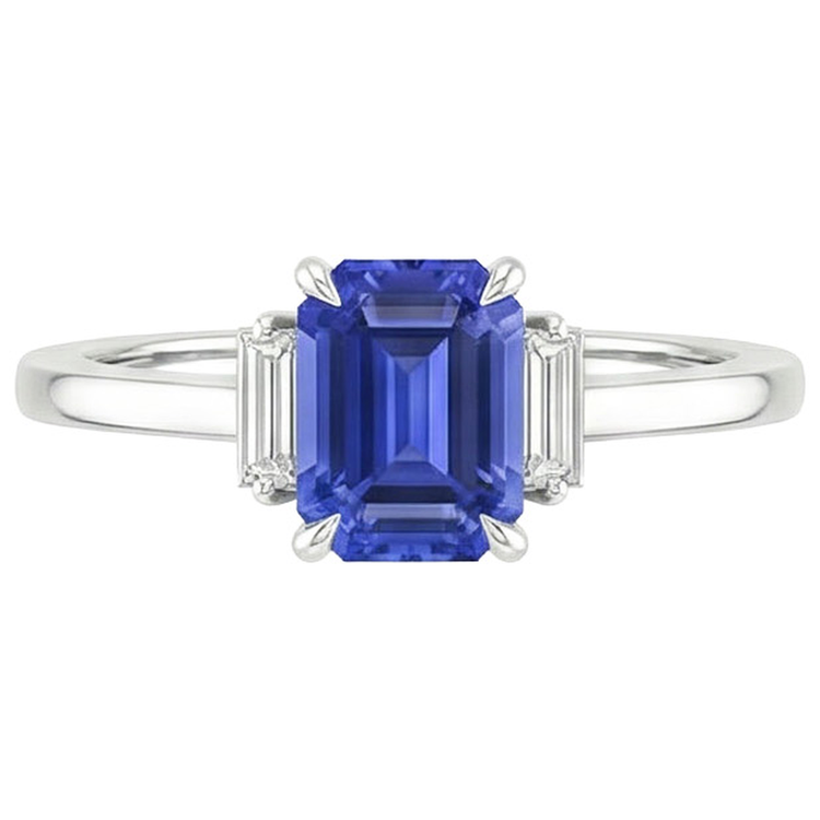 naturel baguette diamant 4carats bague vue de profil
