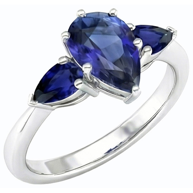 naturel pear diamant 2carats bague angle de côté