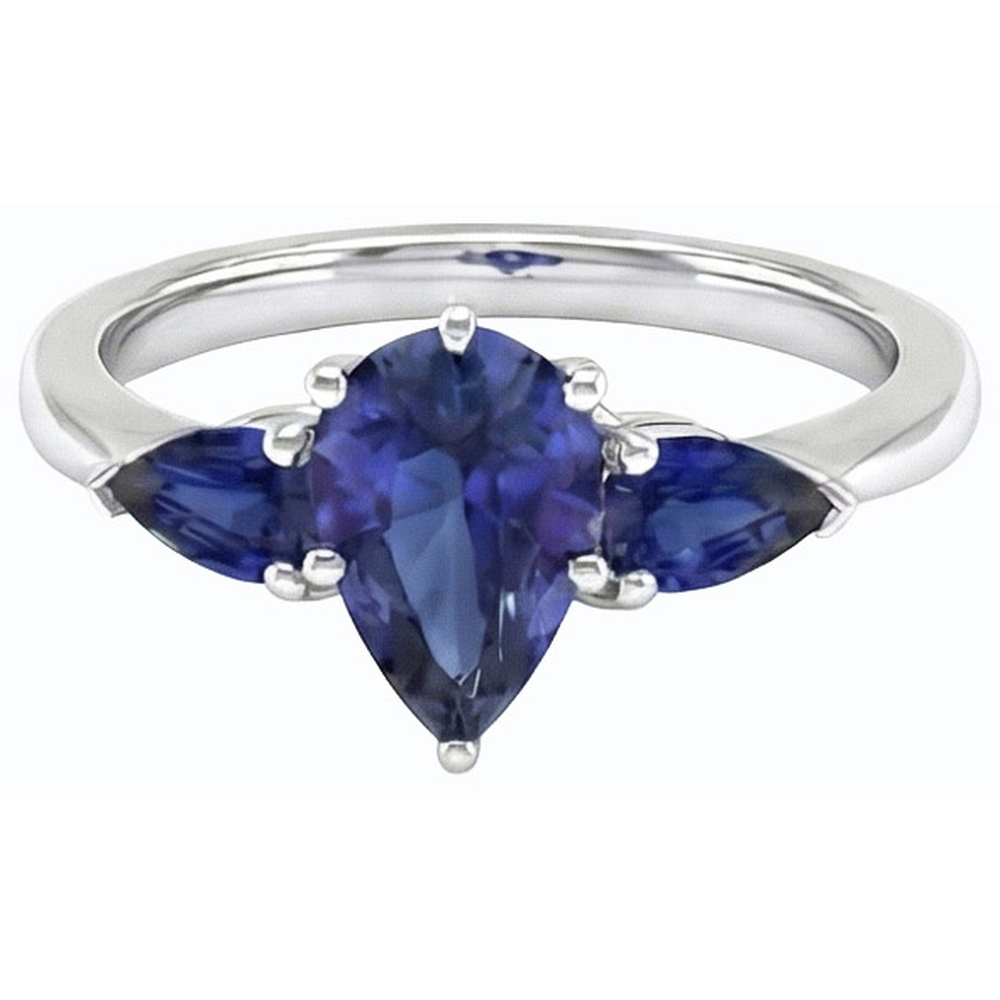 naturel pear diamant 2carats bague vue de dessus