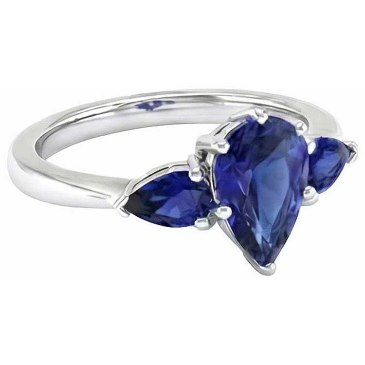 naturel pear diamant 2carats bague vue de profil