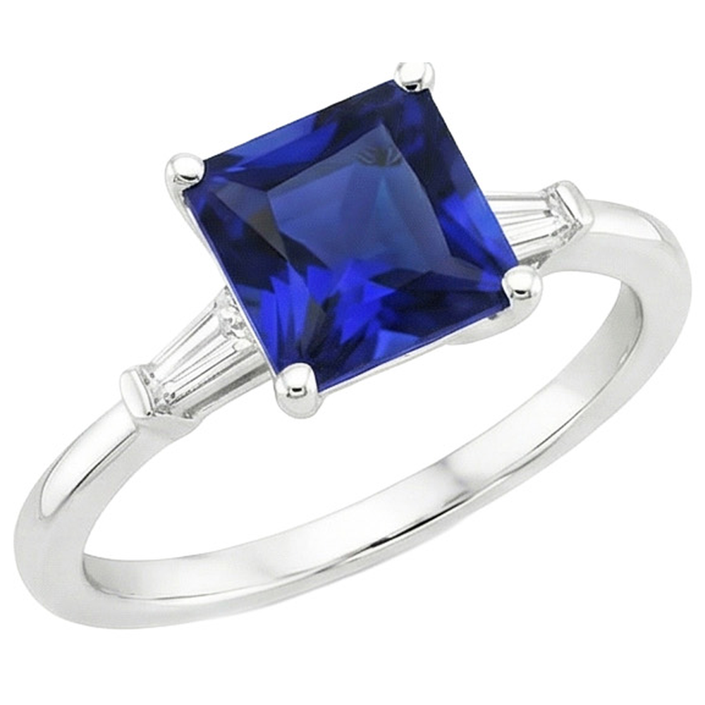 naturel baguette diamant 5.25carats bague détail rapproché